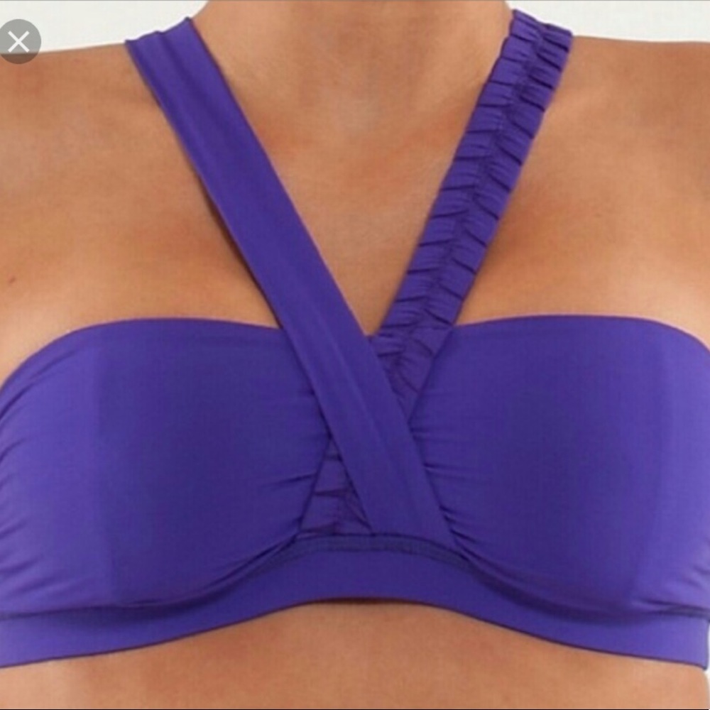 Purple Lululemon Cross Neck Strap Bra